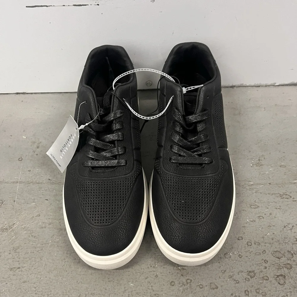 Perry Ellis Black/White Portfolio Court Sport‎ II Ultra Foam Shoes Mens Sz 8.5